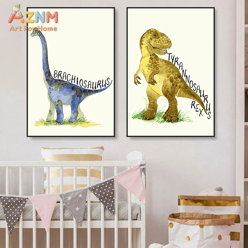 AZNM Aquarell-Dinosaurier-Lein – Kids Education Name Bewertung und Preis