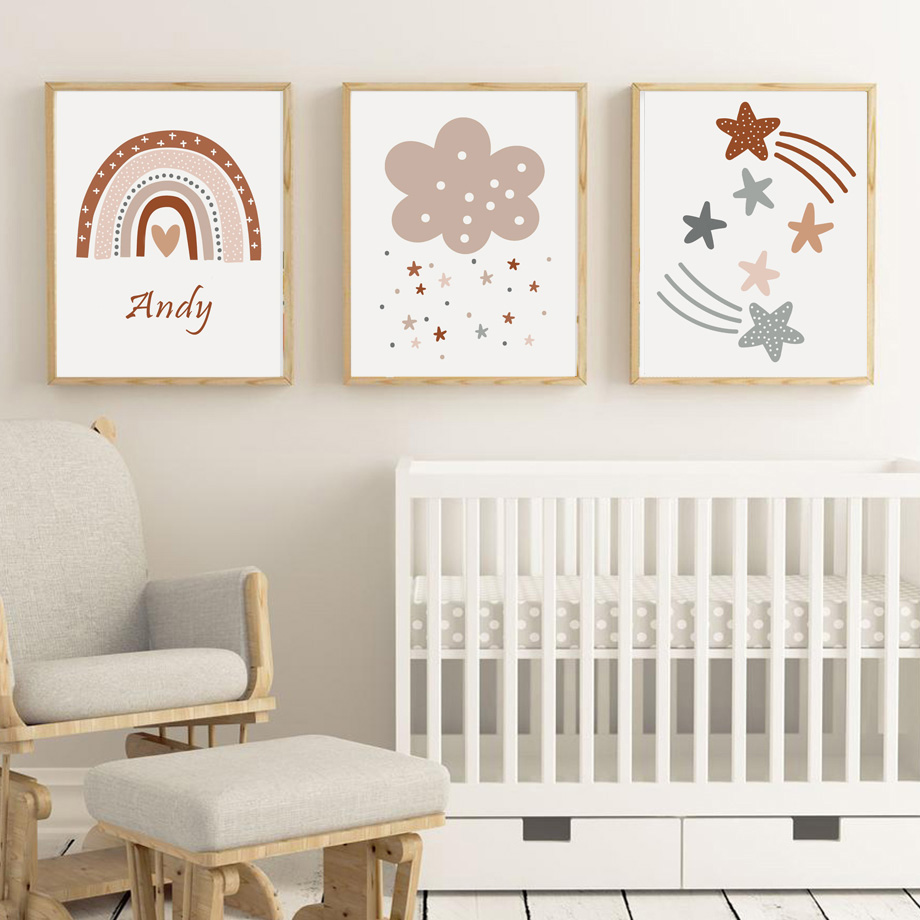 Boho-Kinderzimmer-Poster, Lein – Kids Education Name Bewertung und Preis